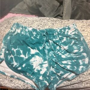 Colosseum Teal and White Tie-Dye Athletic Shorts